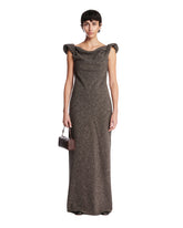Brown Silk and Wool Long Dress - Women's dresses | PLP | Antonia