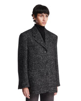 Black Melange Wool Jacket | PDP | Antonia