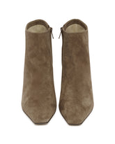 Beige Carla 80 Leather Ankle Boots | PDP | Antonia