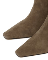 Beige Carla 80 Leather Ankle Boots | PDP | Antonia
