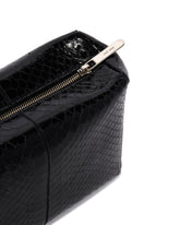 Black Compact Square Leather Clutch - Women's pouches | PLP | Antonia