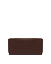 Brown Square Compact Leather Clutch | PDP | Antonia