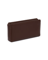 Brown Square Compact Leather Clutch | PDP | Antonia