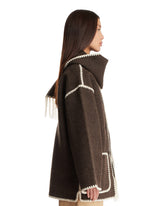 Brown Wool Scarf Jacket | PDP | Antonia