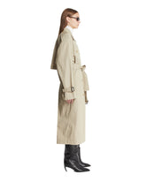 Beige Long Cotton Trench Coat | PDP | Antonia