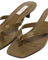 Green Leather Heeled Sandals | PDP | Antonia