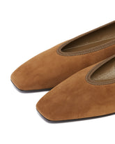 Ballerine Minimaliste In Suede Marroni | PDP | Antonia