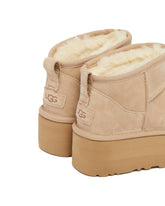 Beige Classic Ultra Mini Platform Boots | PDP | Antonia