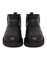 Black Classic Ultra Mini Leather Regenerate Boots | PDP | Antonia