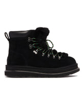 UGG X Sacai Black Leather Hiker Boots | PDP | Antonia