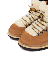UGG X Sacai Beige Leather Hiker Boots | PDP | Antonia