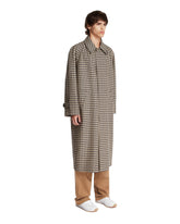 Beige Vichy Check Single-Breasted Coat | PDP | Antonia