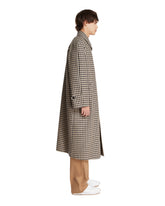 Beige Vichy Check Single-Breasted Coat | PDP | Antonia