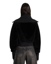 Black Shearling Bomber Jacket | PDP | Antonia