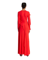 Red Draped Long Dress | PDP | Antonia