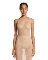 Beige Lace Tank Bodysuit - Women's tops | PLP | Antonia