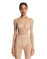 Beige Lace Long-Sleeve Bodysuit - Women's tops | PLP | Antonia