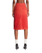 Red Workwear Midi Skirt | PDP | Antonia