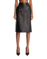 Black Leather Midi Skirt - Women's skirts | PLP | Antonia