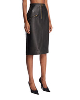Black Leather Midi Skirt | PDP | Antonia