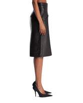 Black Leather Midi Skirt | PDP | Antonia