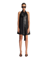 Black Leather Bow Mini Dress | PDP | Antonia