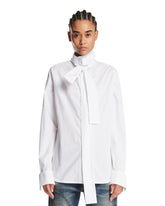 White Cotton Bow Shirt - WELCOME PROMO ROW | PLP | Antonia