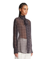 Gray Silk Bow Shirt | PDP | Antonia