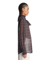 Gray Silk Bow Shirt | PDP | Antonia