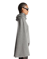 Gray Wool Shawl Collar Sweater | PDP | Antonia