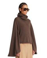 Brown Wool Shawl Collar Sweater | PDP | Antonia