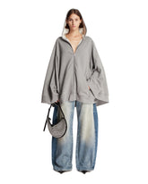 Felpa Oversize Con Zip Grigia | PDP | Antonia