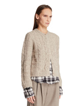 Beige Cable-Knit Cardigan | PDP | Antonia