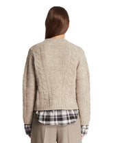 Beige Cable-Knit Cardigan | PDP | Antonia