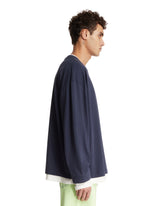 T-Shirt A Doppio Strato Blu | PDP | Antonia