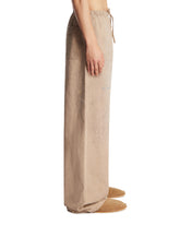 Beige Wide-Leg Cotton Trousers | PDP | Antonia