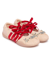 Simone Rocha x Adidas Originals Pink Embellished Ballerina Flats | PDP | Antonia