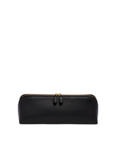 Black Leather Delta Clutch - Women's pouches | PLP | Antonia