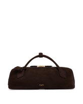 Brown Le Teckel Suede Clutch | PDP | Antonia