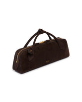 Brown Le Teckel Suede Clutch | PDP | Antonia