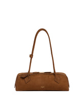 Brown Le Teckel Medium Suede Bag | PDP | Antonia