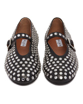 Black Flat Rhinestone Ballerinas | PDP | Antonia