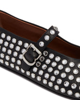 Black Flat Rhinestone Ballerinas | PDP | Antonia