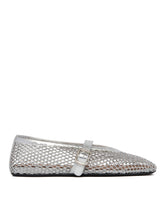 Silver Fishnet Ballet Flats | PDP | Antonia