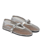 Silver Fishnet Ballet Flats | PDP | Antonia
