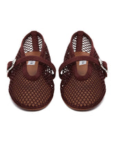 Brown Suede Fishnet Ballet Flats | PDP | Antonia