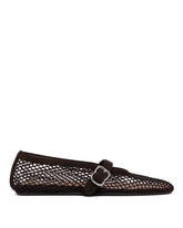 Brown Fishnet Ballet Flats - Women's shoes | PLP | Antonia