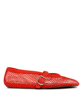 Orange Mesh Flat Ballet Flats | PDP | Antonia