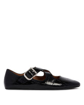 Black Python-Print Criss-Cross Flat Ballerina Shoes - ALAIA | PLP | Antonia