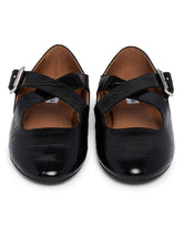 Ballerine Flat Incrociate Stampa Pitone Nere | PDP | Antonia